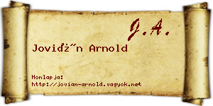 Jovián Arnold névjegykártya